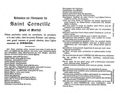 Litanies en l'bonneur de Saint Corneille
