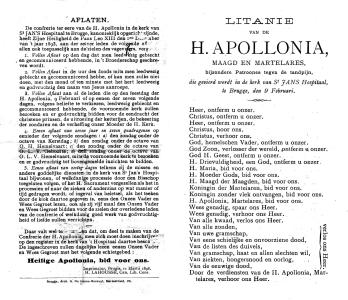 Litanie van de H. Apollonia Maagd en Martelares